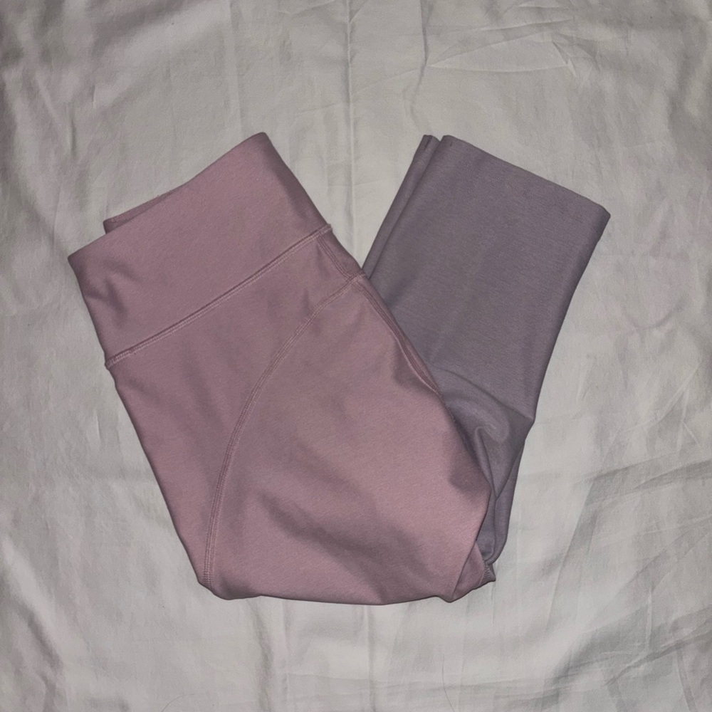 Outdoor Voices Tech Sweat Crop Sculpting Compression Leggings Pink/Purple